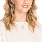 Creativity White Crystal Necklace & Earring Set, Rhodium Plated - LAST IN STOCK